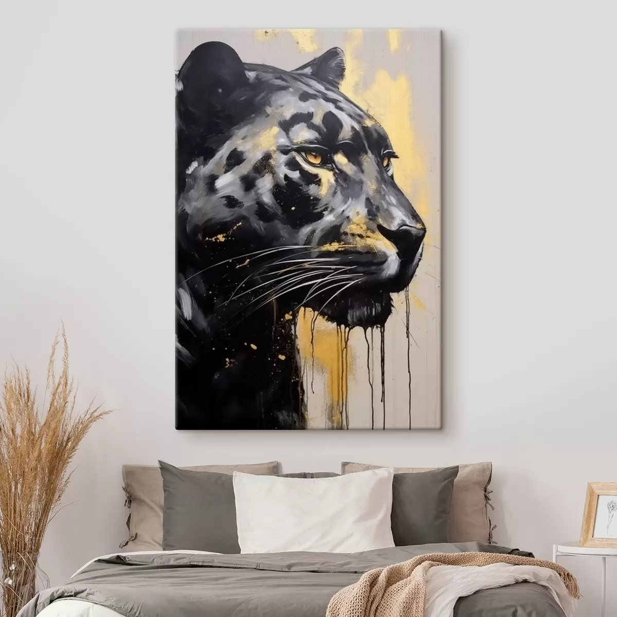 murales de pared Pantera negra con ojos amarillos s44493