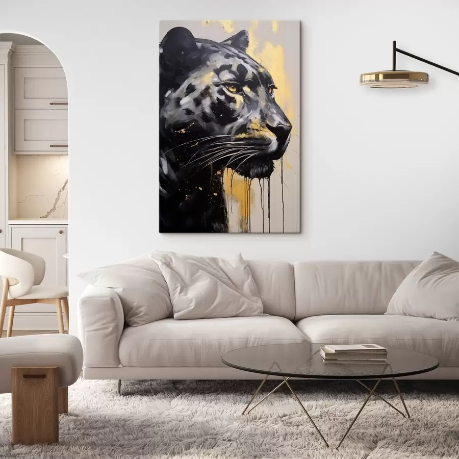 murales de pared Pantera negra con ojos amarillos s44493