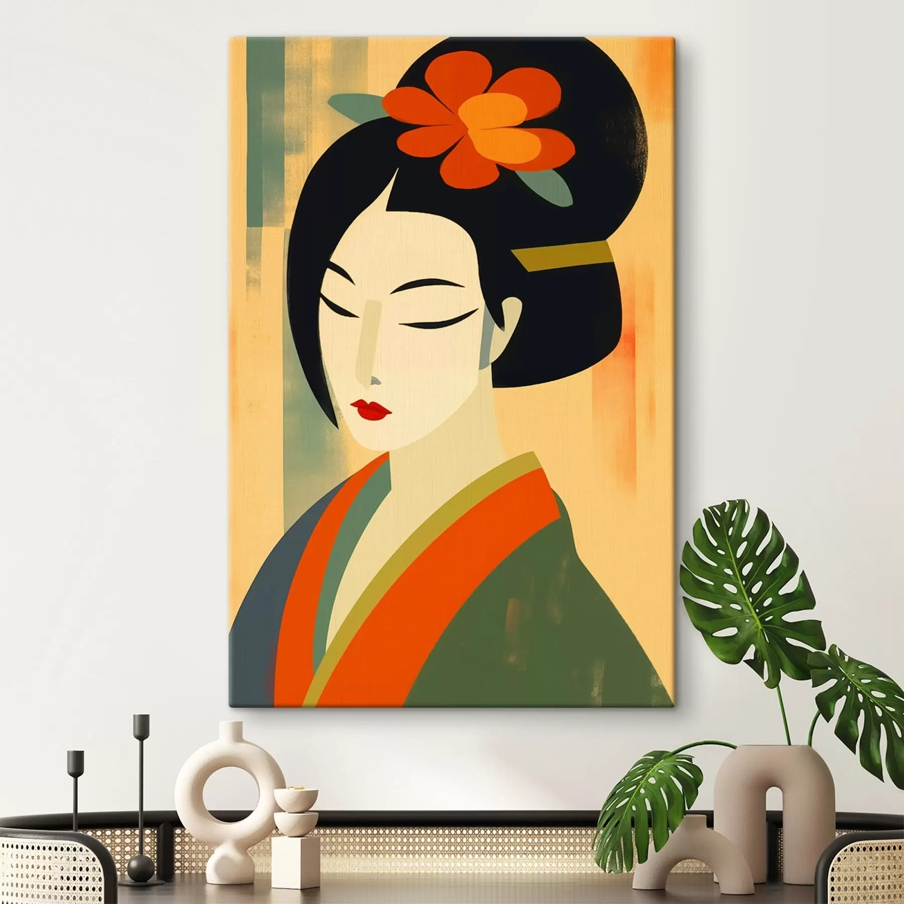 murales de pared Geisha de perfil s44498