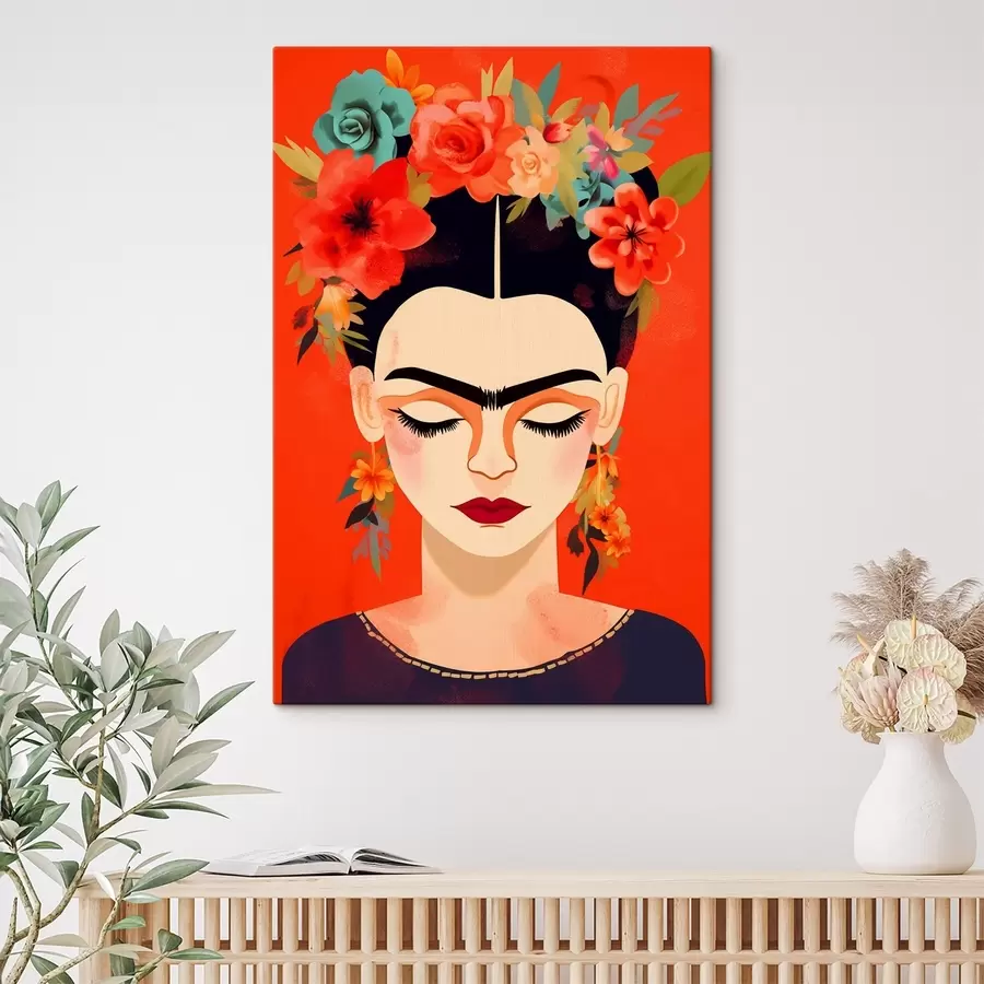 murales de pared Frida con flores s44499