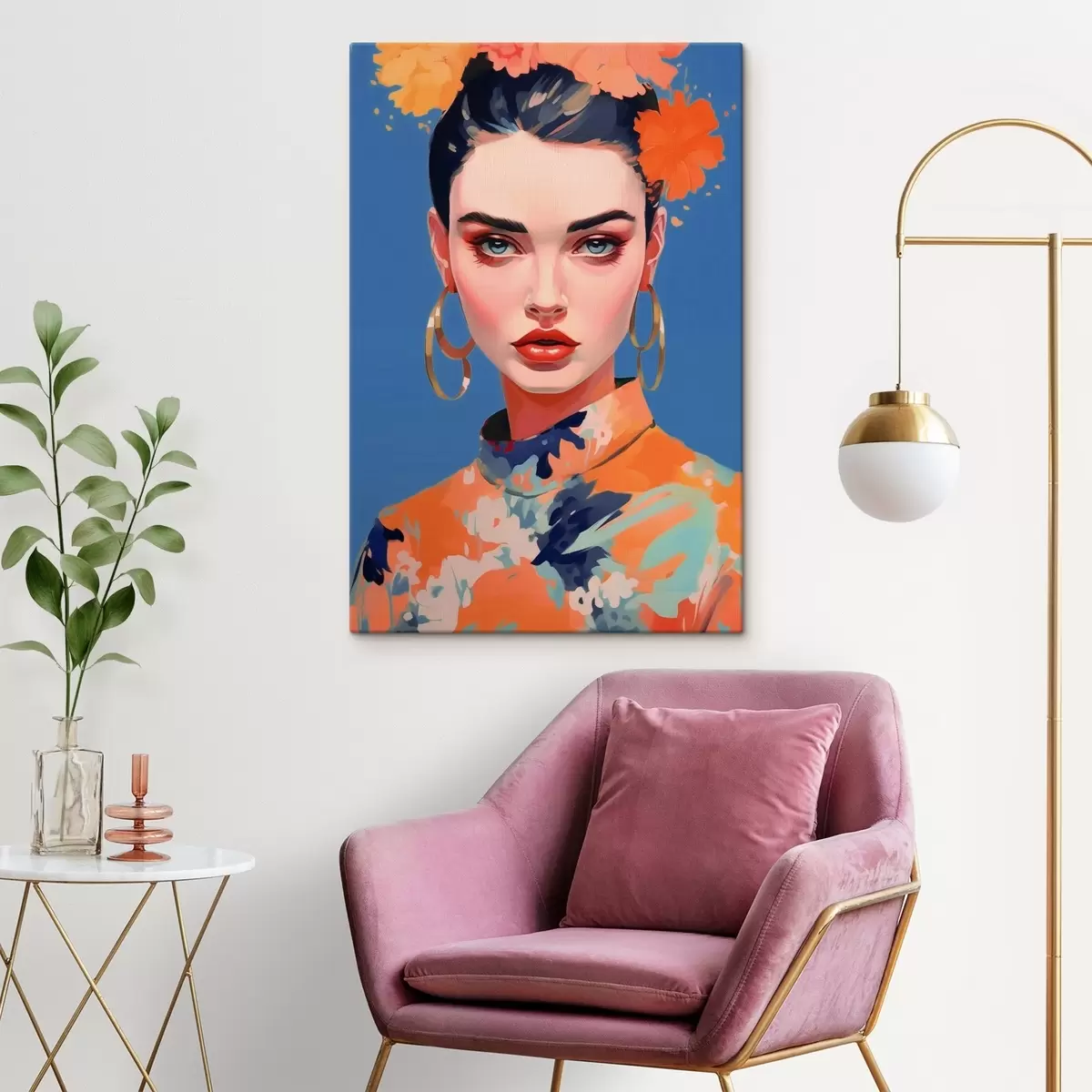 murales de pared Retrato con pendientes s44500