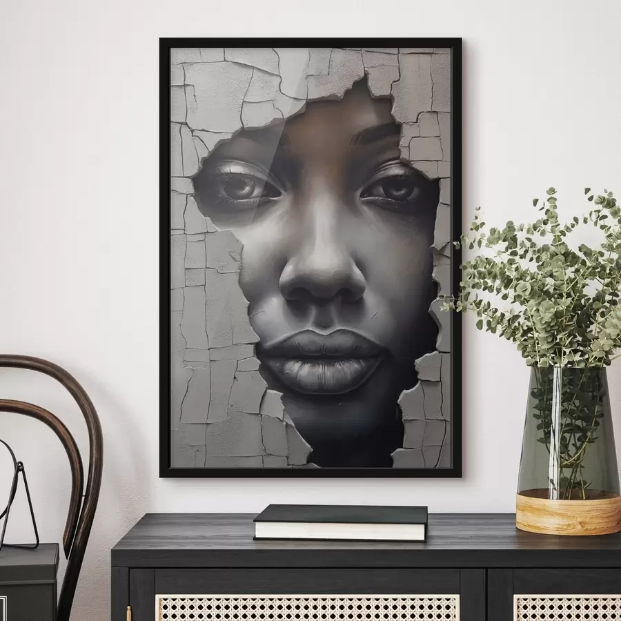 murales de pared Cara en las grietas del muro f44495