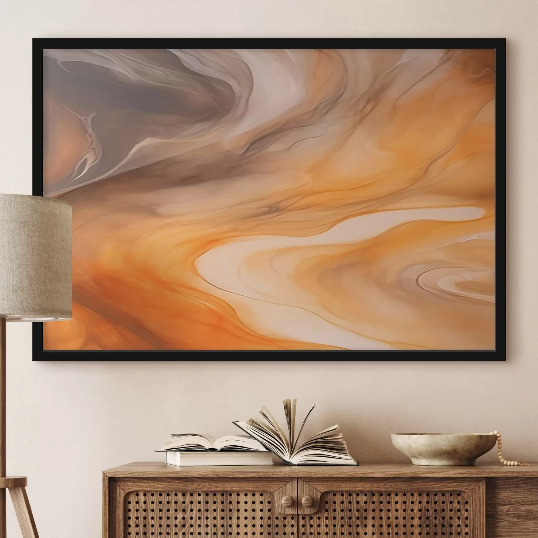 murales de pared Cálidas ondas abstractas f44496