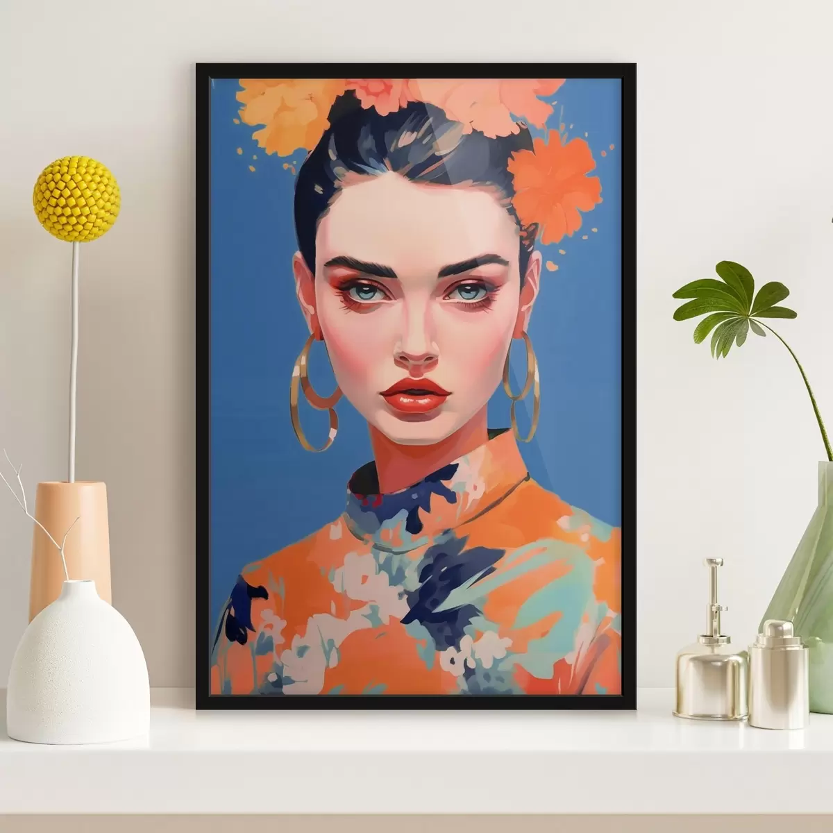 Poster Retrato con pendientes f44500