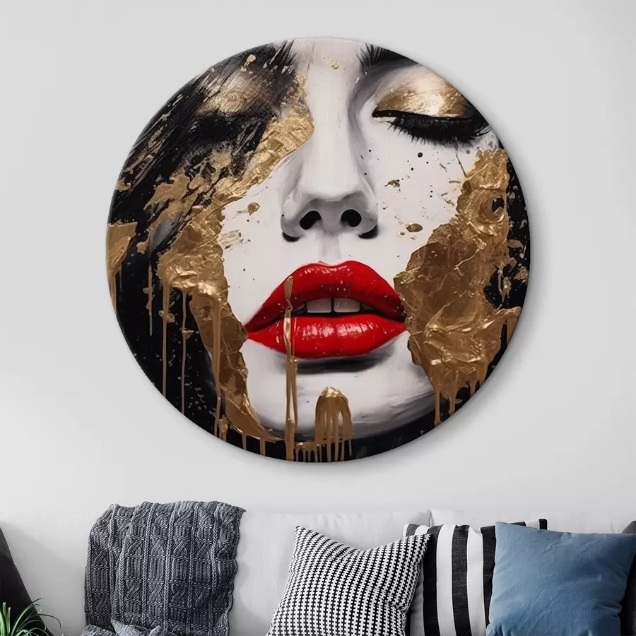murales de pared Cara con labios rojos r44492