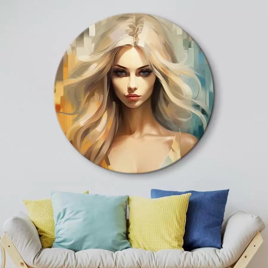 murales de pared Chica sobre fondo de color r44494