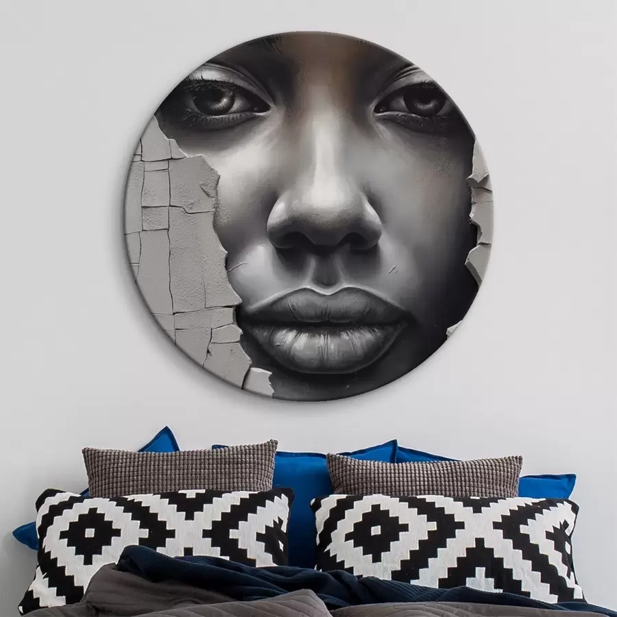 murales de pared Cara en las grietas del muro r44495