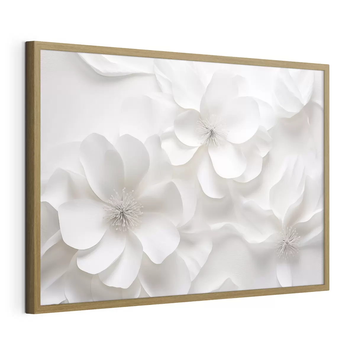 Poster Flores decorativas blancas con pétalos delicados y estambres intrincados f44406