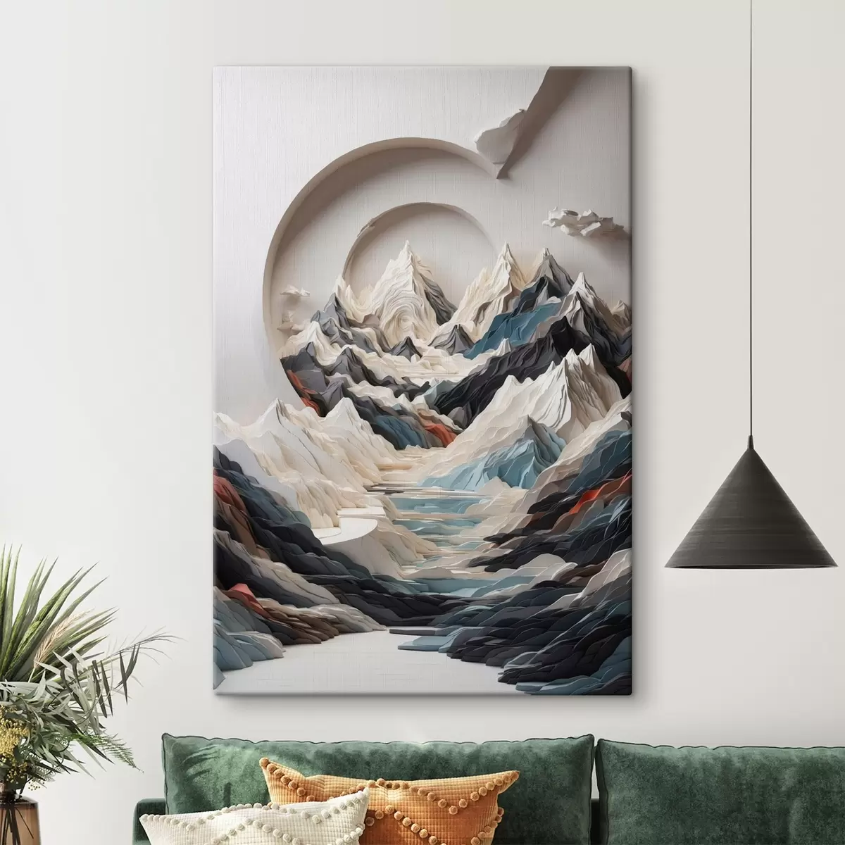 murales de pared Cuadro abstracto de zona montañosa s44427