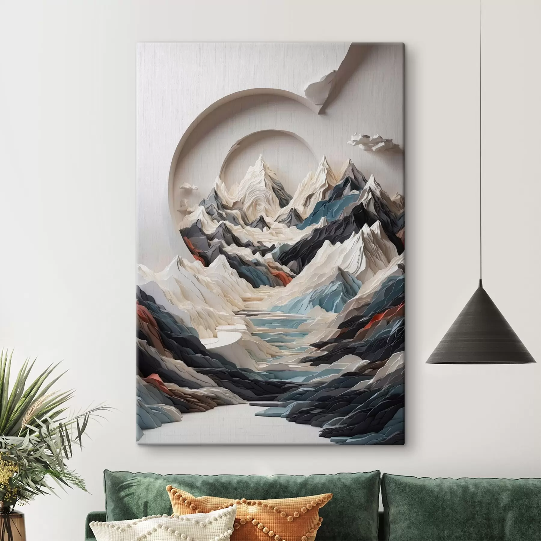 murales de pared Cuadro abstracto de zona montañosa s44427