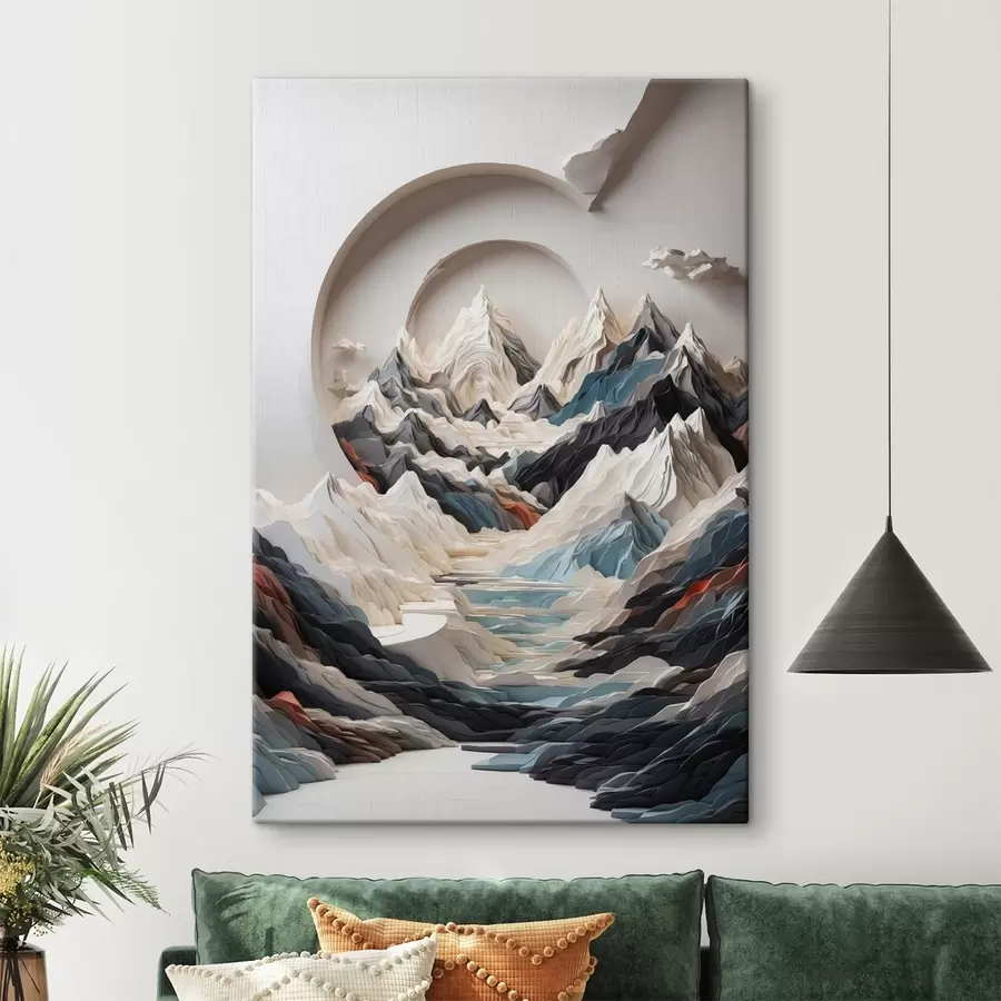 murales de pared Cuadro abstracto de zona montañosa s44427