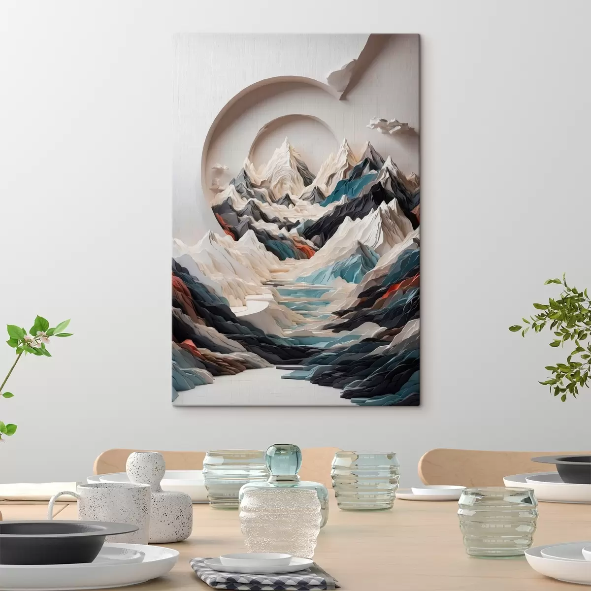 murales de pared Cuadro abstracto de zona montañosa s44427