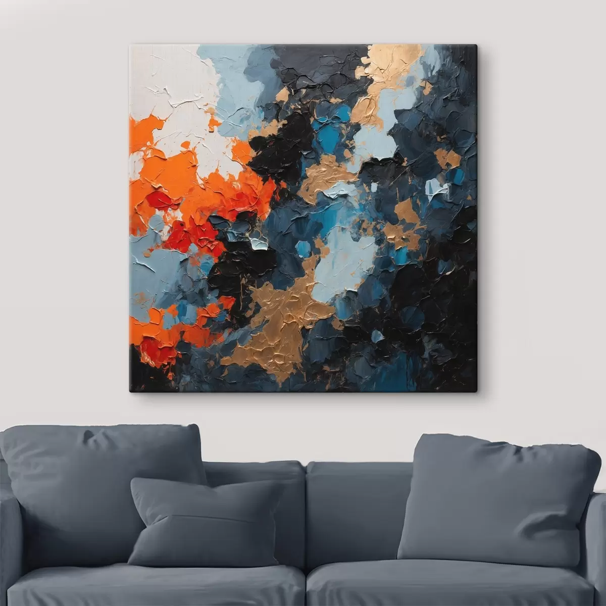 murales de pared Pintura al óleo abstracta multicolor s44431