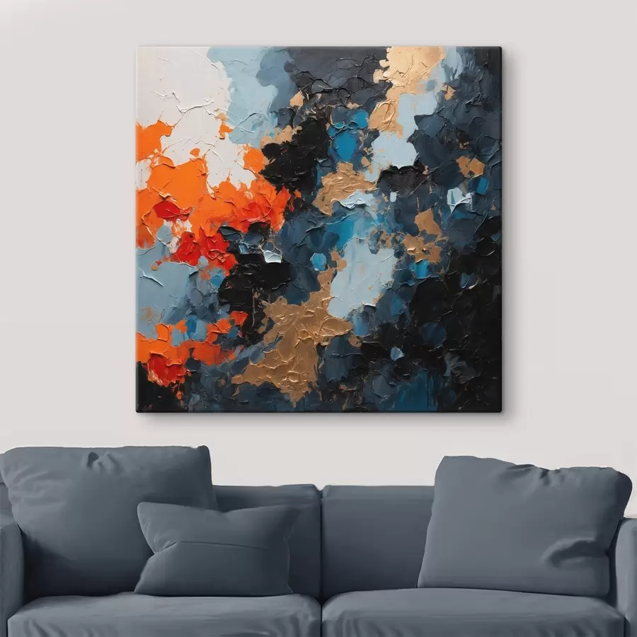 murales de pared Pintura al óleo abstracta multicolor s44431