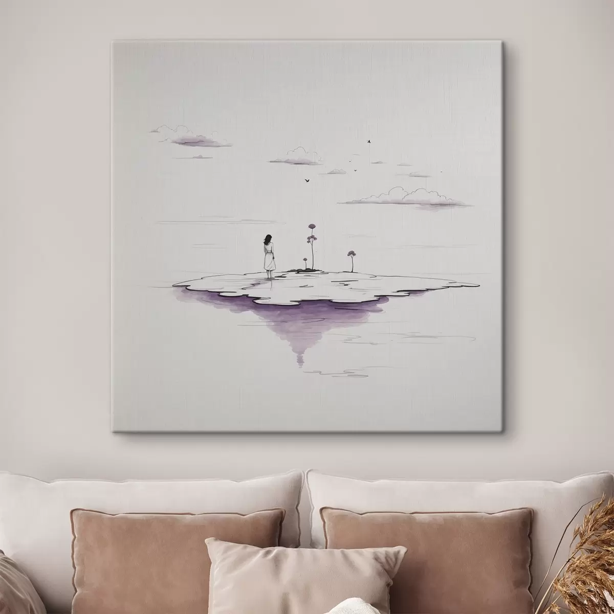 murales de pared Pintura sencilla en blanco y negro s44433