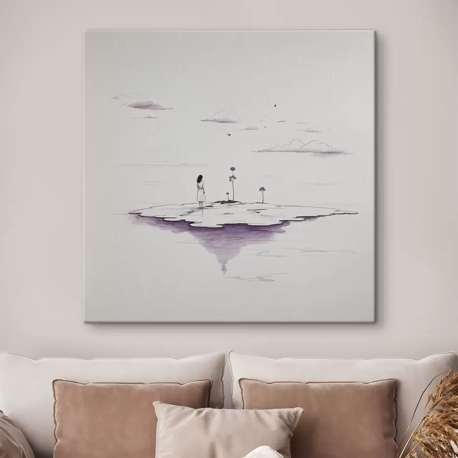 murales de pared Pintura sencilla en blanco y negro s44433