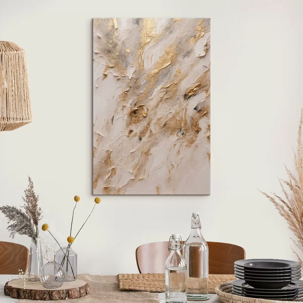 murales de pared Abstracto camino amarillo y blanco en el estilo de pintura acrílica Flor roja sobre fondo blanco-rojo pintura al óleo blanco s44439