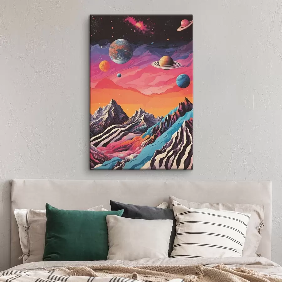 murales de pared Desfile de planetas y montañas s44443