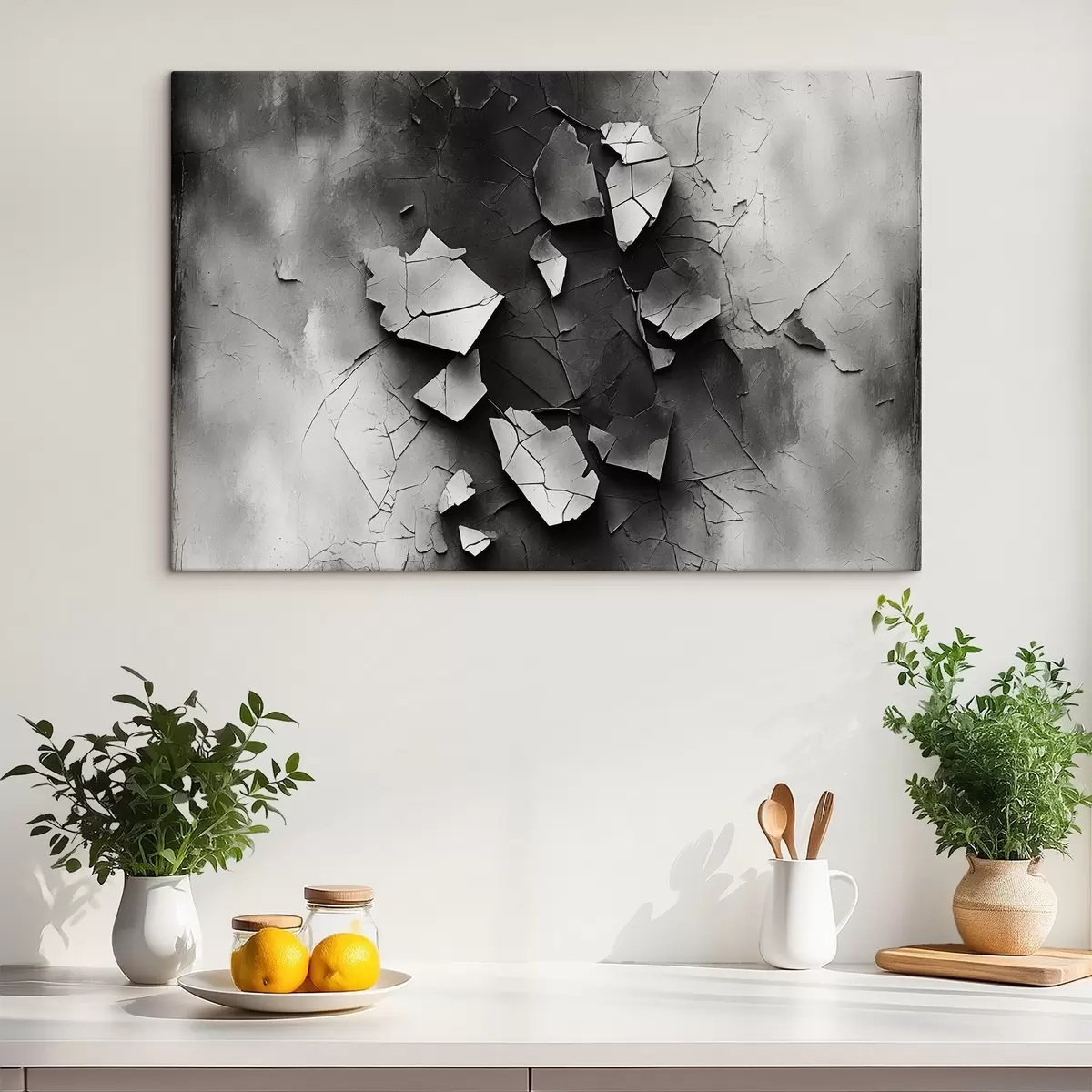 murales de pared Pared antigua en blanco y negro s44450