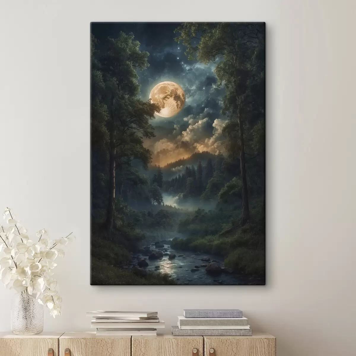 murales de pared Luna llena en el bosque s44454