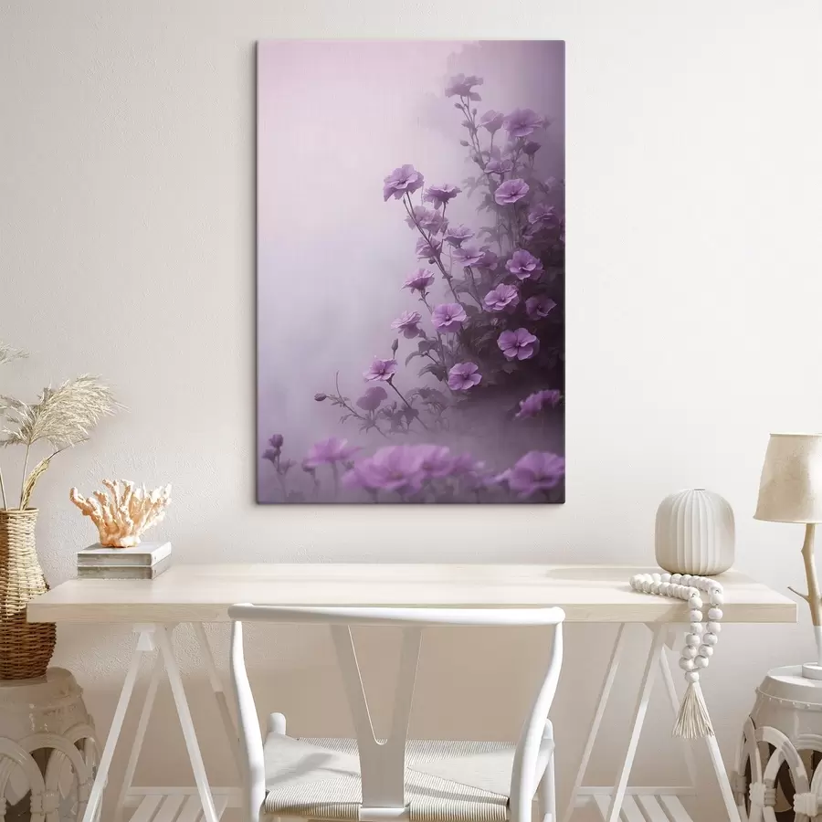 murales de pared Flores moradas en la niebla s44456