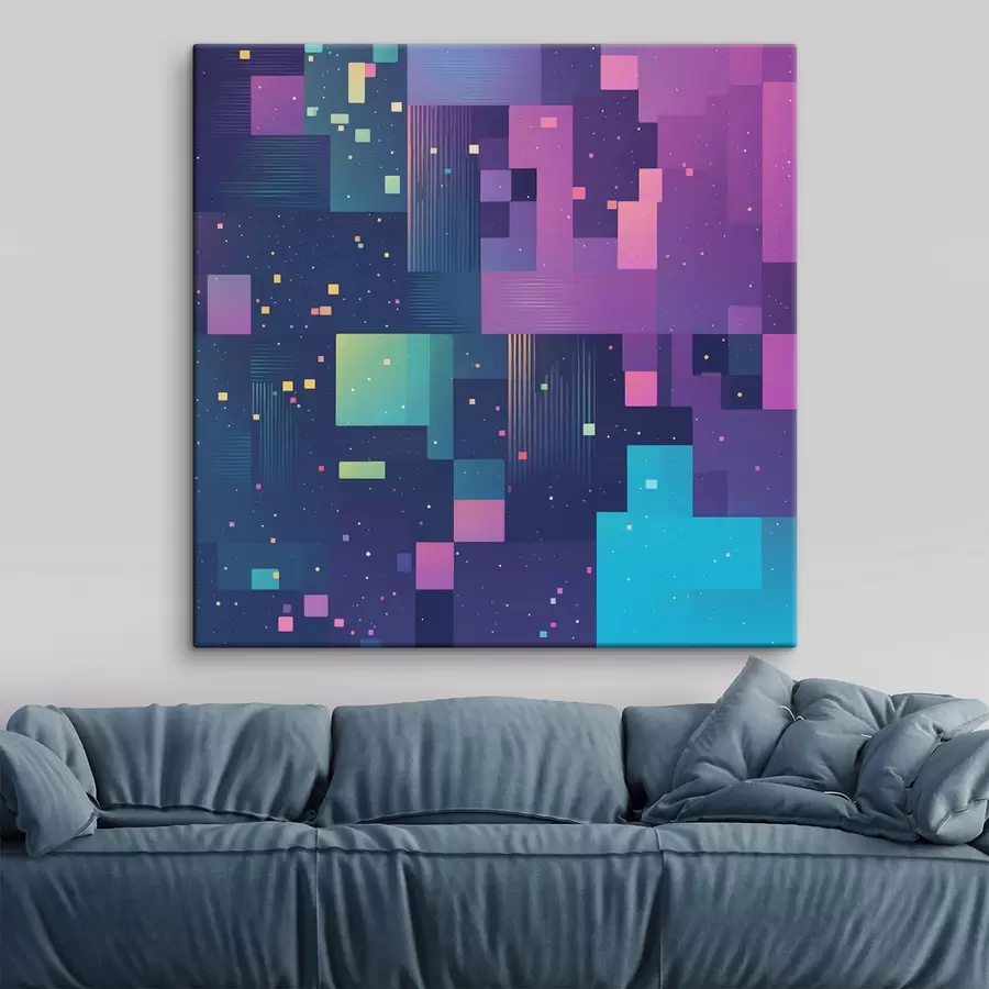 murales de pared Cuadro abstracto con figuras rectangulares multicolores s44457