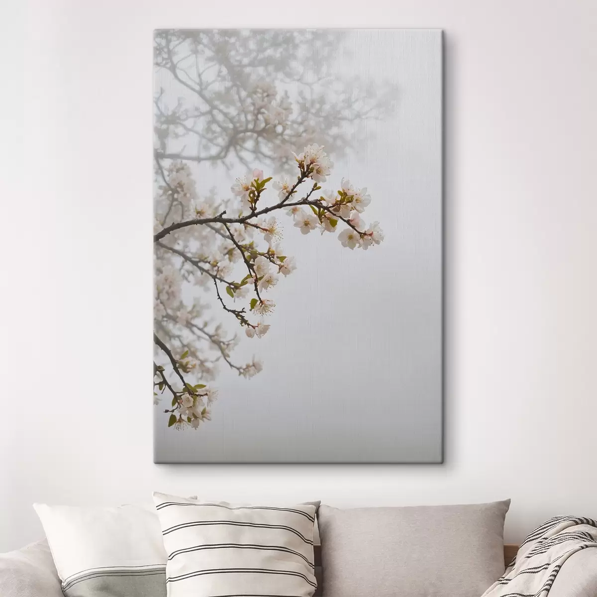 murales de pared Árbol en flor en la niebla s44473