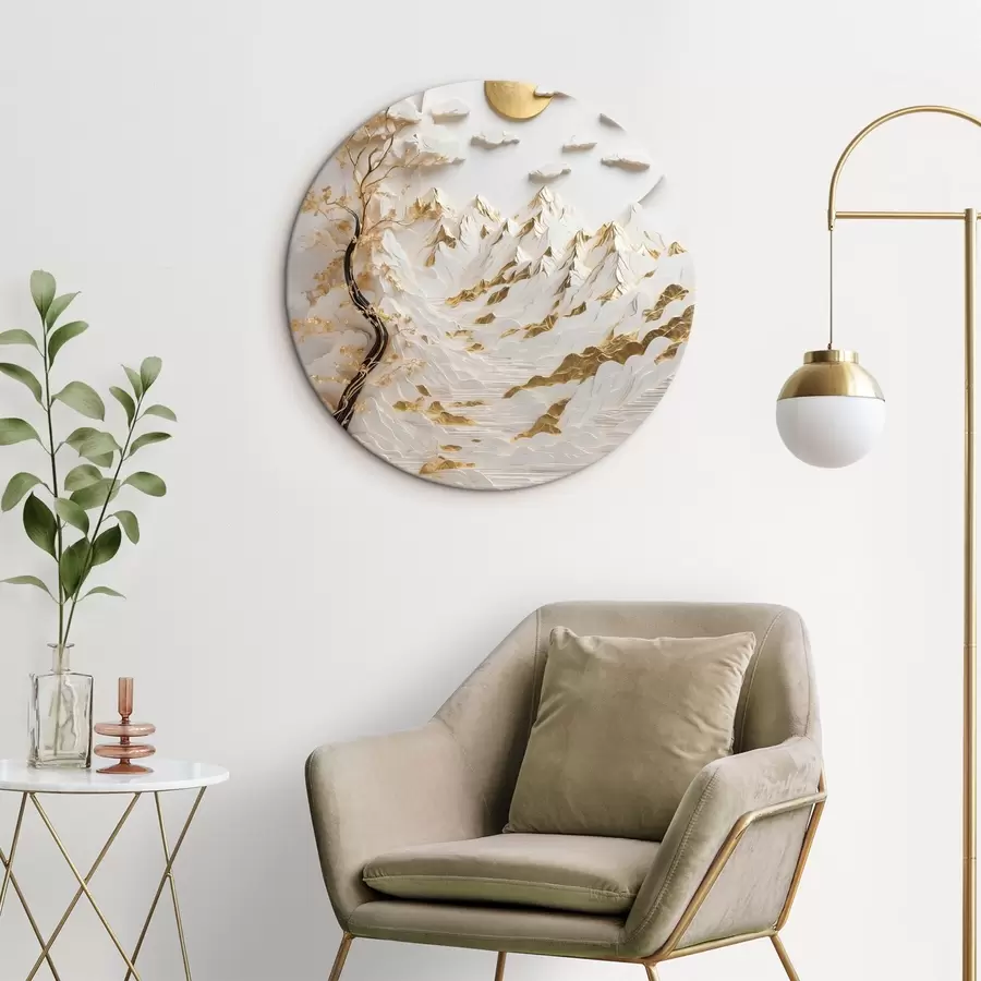 murales de pared Montañas abstractas y sol r44428