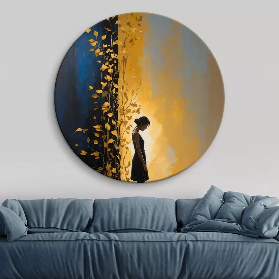 murales de pared Chica sobre fondo abstracto r44430