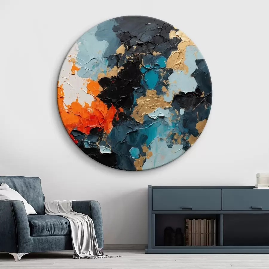 murales de pared Pintura al óleo abstracta multicolor r44431