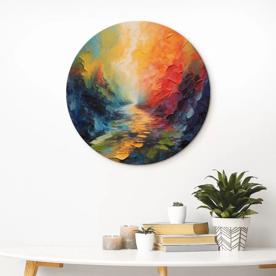 murales de pared Camino abstracto en estilo de pintura acrílica r44441