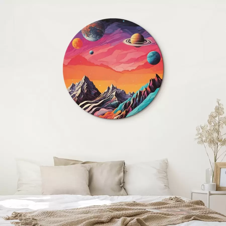 murales de pared Desfile de planetas y montañas r44443