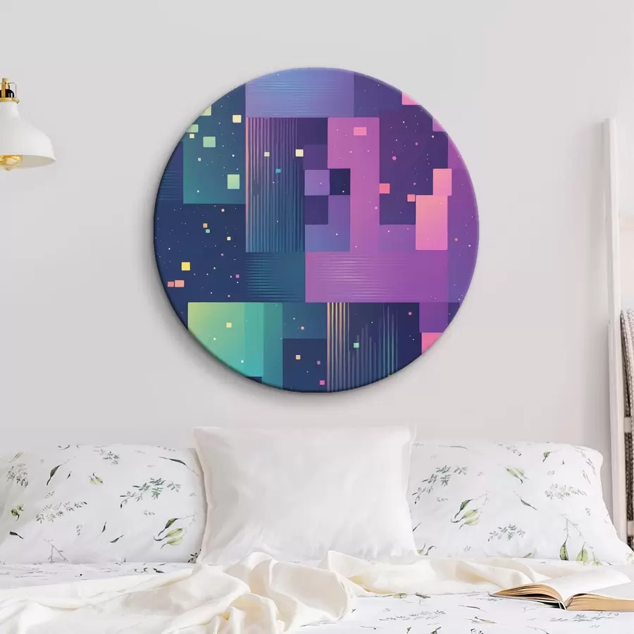 murales de pared Cuadro abstracto con figuras rectangulares multicolores r44457