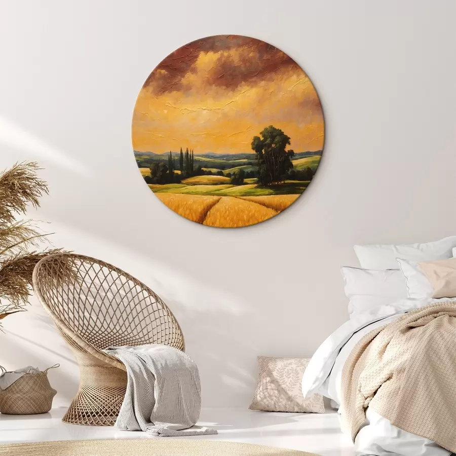 murales de pared Campo de trigo en estilo de pintura acrílica r44464