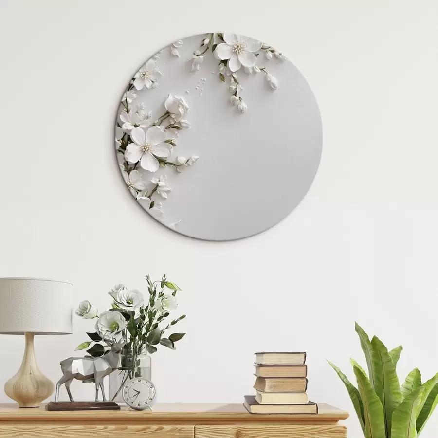 murales de pared Flores blancas sobre fondo blanco r44466