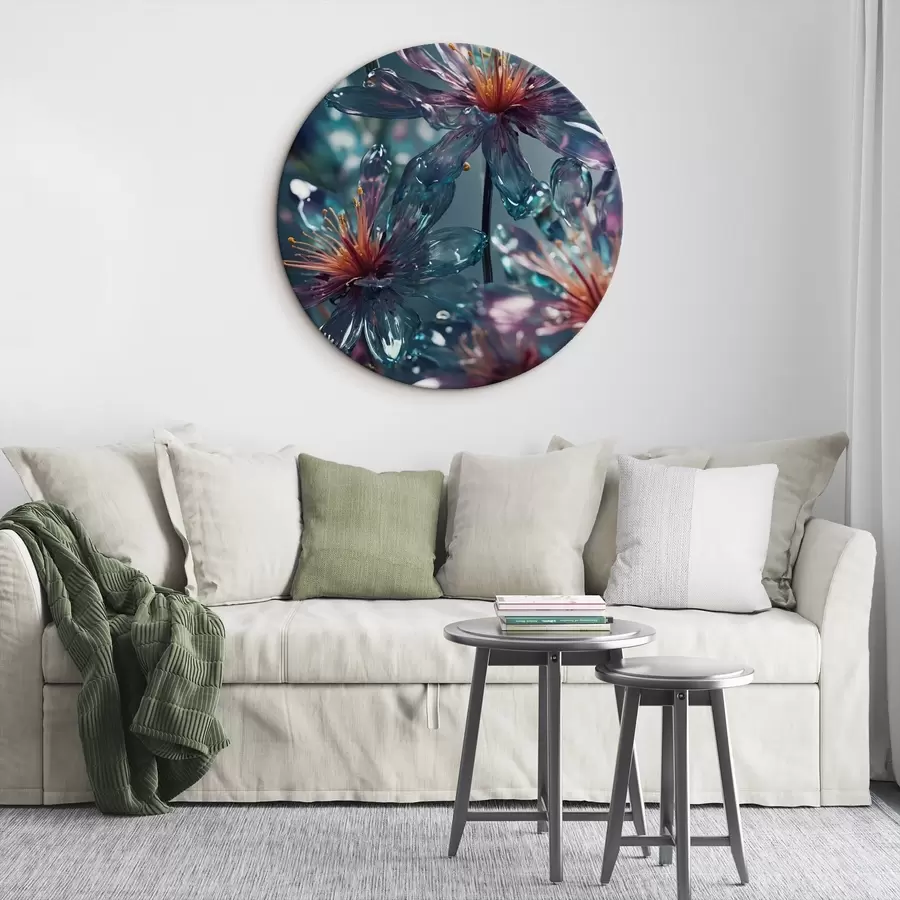 murales de pared Flores transparentes sobre fondo borroso r44469