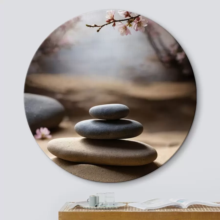 murales de pared Piedras sobre arena sobre fondo borroso r44475