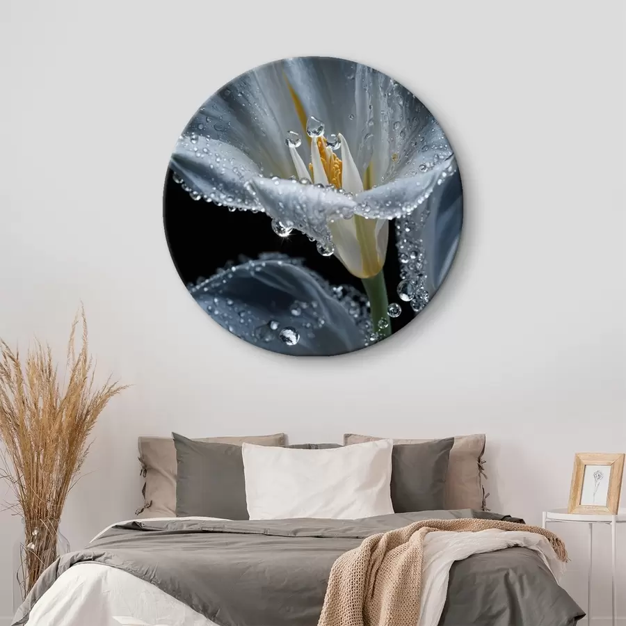 murales de pared Flor transparente sobre fondo negro r44479