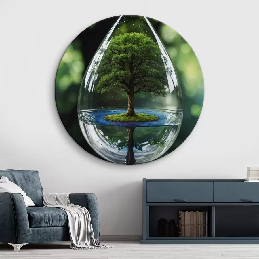 murales de pared Gota con reflejo de árbol r44480