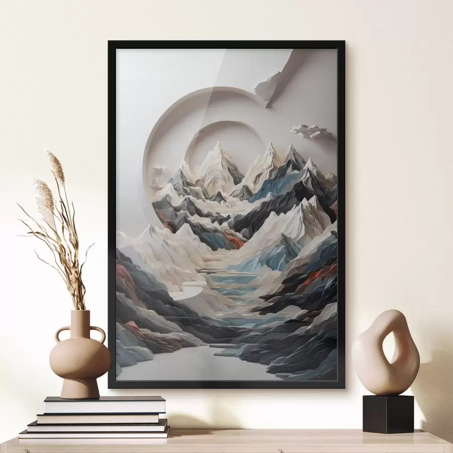 murales de pared Cuadro abstracto de zona montañosa f44427