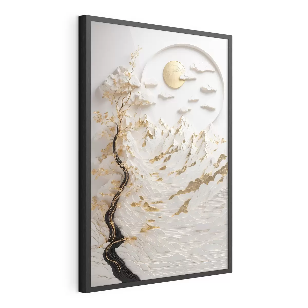 Poster Montañas abstractas y sol f44428