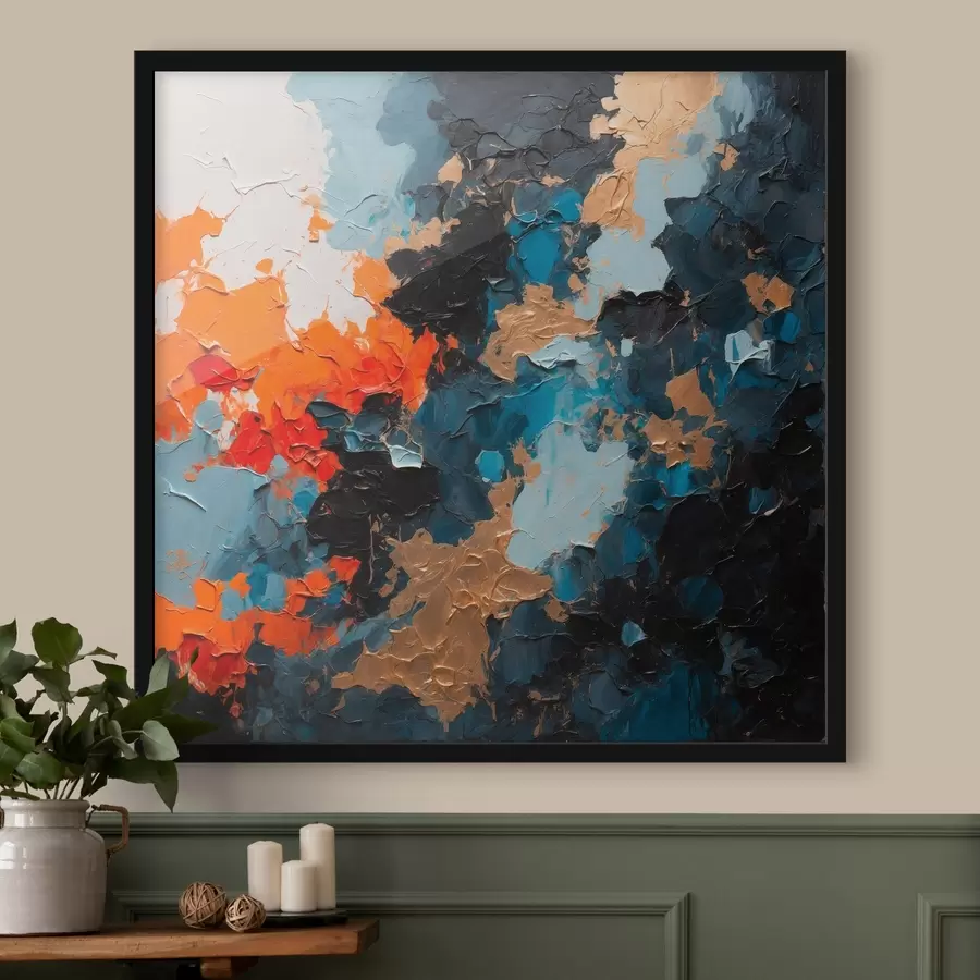 murales de pared Pintura al óleo abstracta multicolor f44431