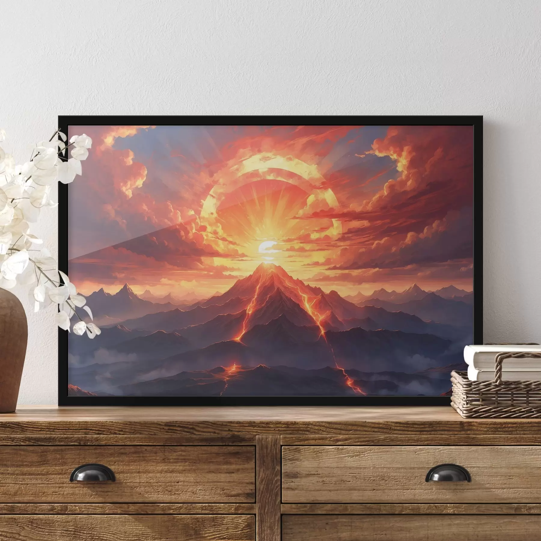 murales de pared Puesta de sol cerca del volcán f44432