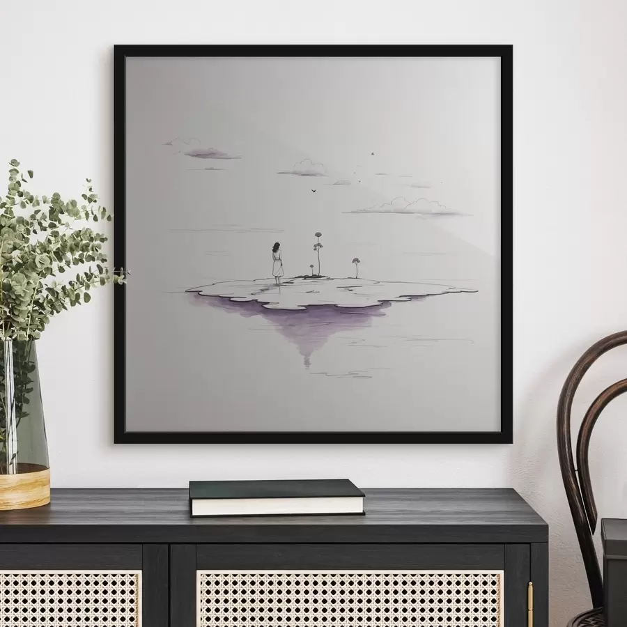 murales de pared Pintura sencilla en blanco y negro f44433