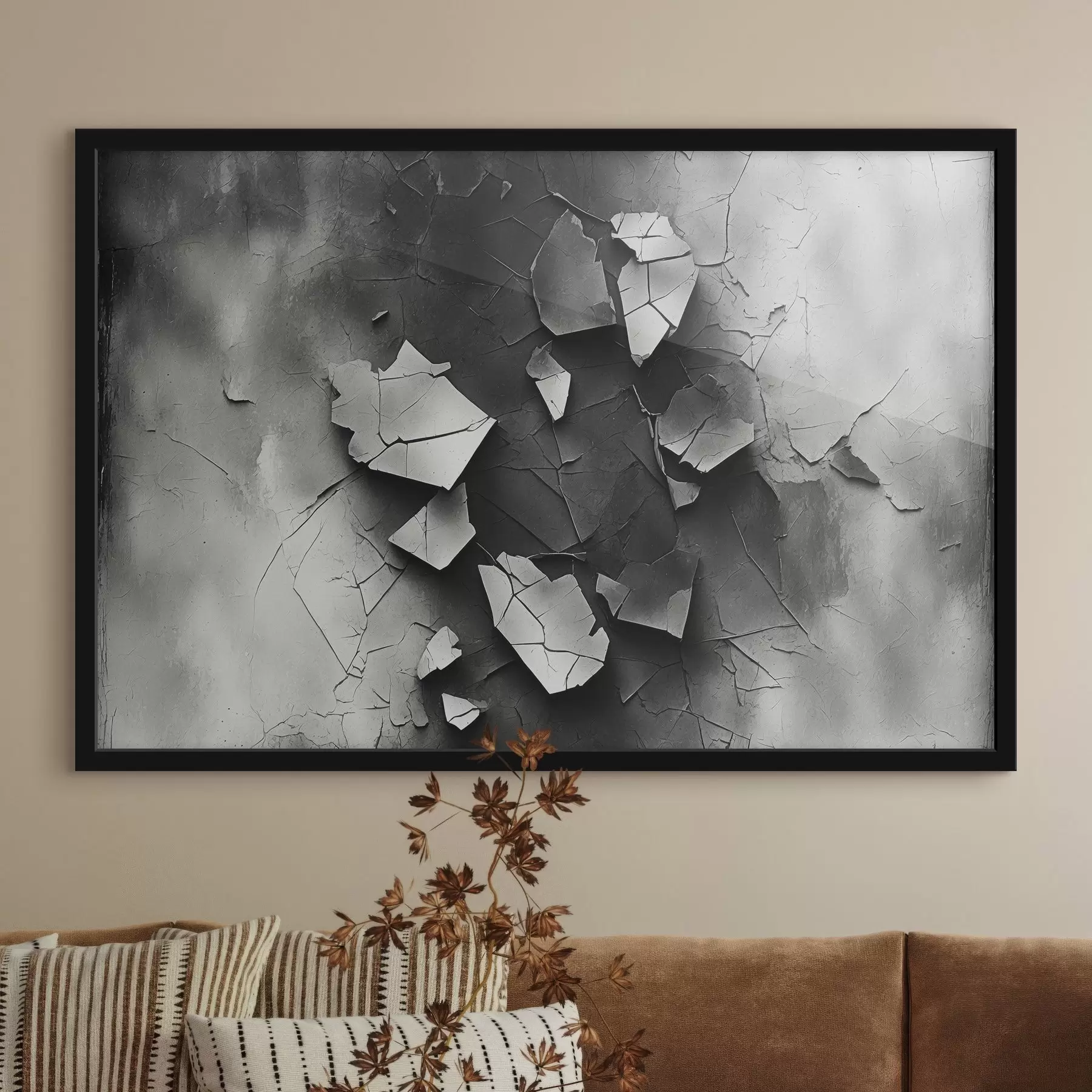 murales de pared Pared antigua en blanco y negro f44450