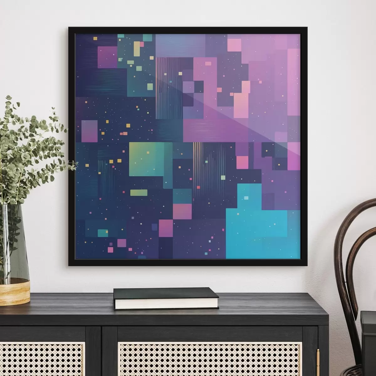 Poster Cuadro abstracto con figuras rectangulares multicolores f44457