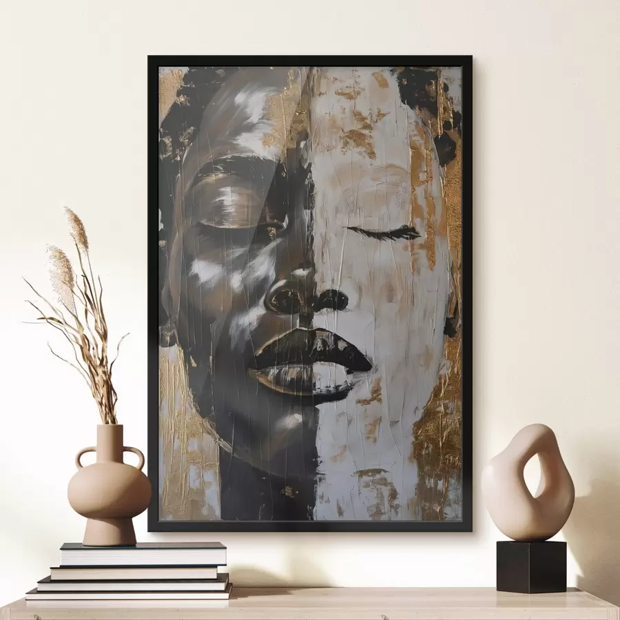murales de pared Retrato abstracto imitación de pintura f44514