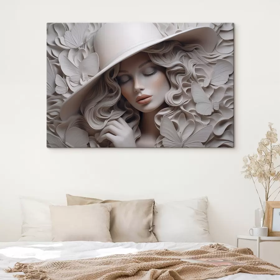 murales de pared Chica con sombrero s44524