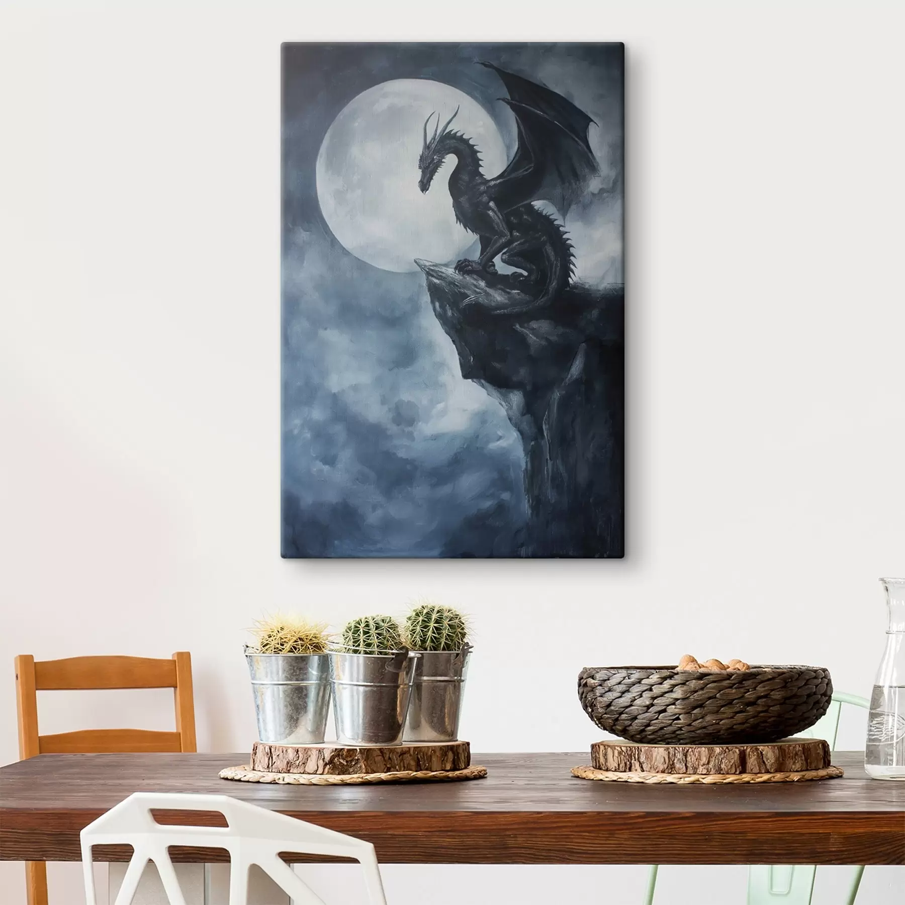 murales de pared Dragón y Luna s44530