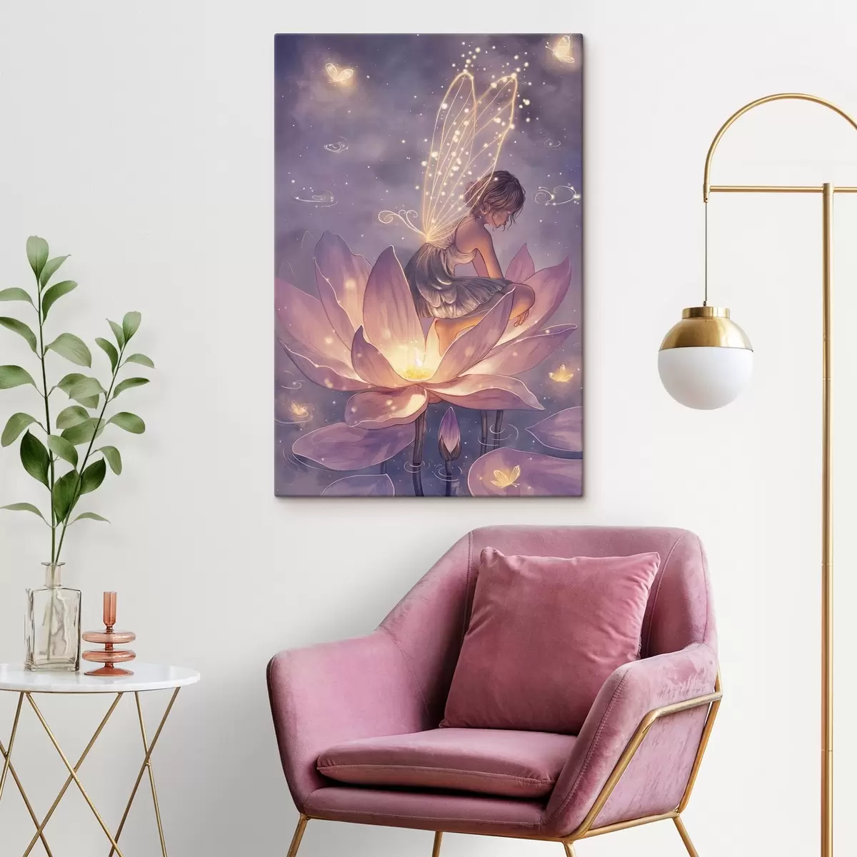 murales de pared Hada sobre una flor s44533